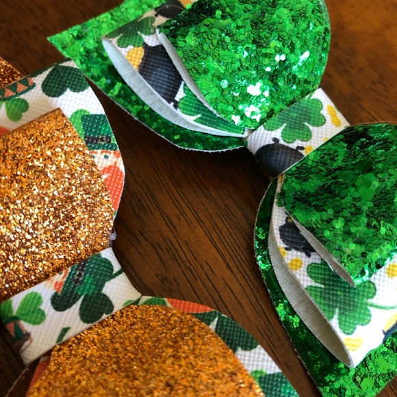 St. Patricks Day Irish Bow Set ~ 4 Pieces - Picture 6 of 7